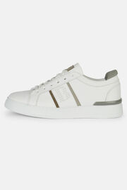White Leather Trainers With Logo, White, hi-res