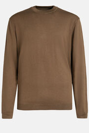 Dove Grey Turtleneck Jumper in Cotton, Silk and Cashmere, , hi-res