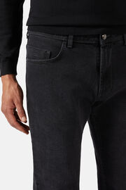 Black Stretch Denim Jeans, Black, hi-res