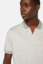 Polo in sustainable performance pique, Grey, hi-res