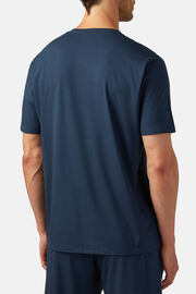 Pyjama-t-shirt Aus Viskosemischung, Navy blau, hi-res