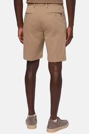 Stretch Cotton and Tencel Bermuda Shorts, Hazelnut, hi-res