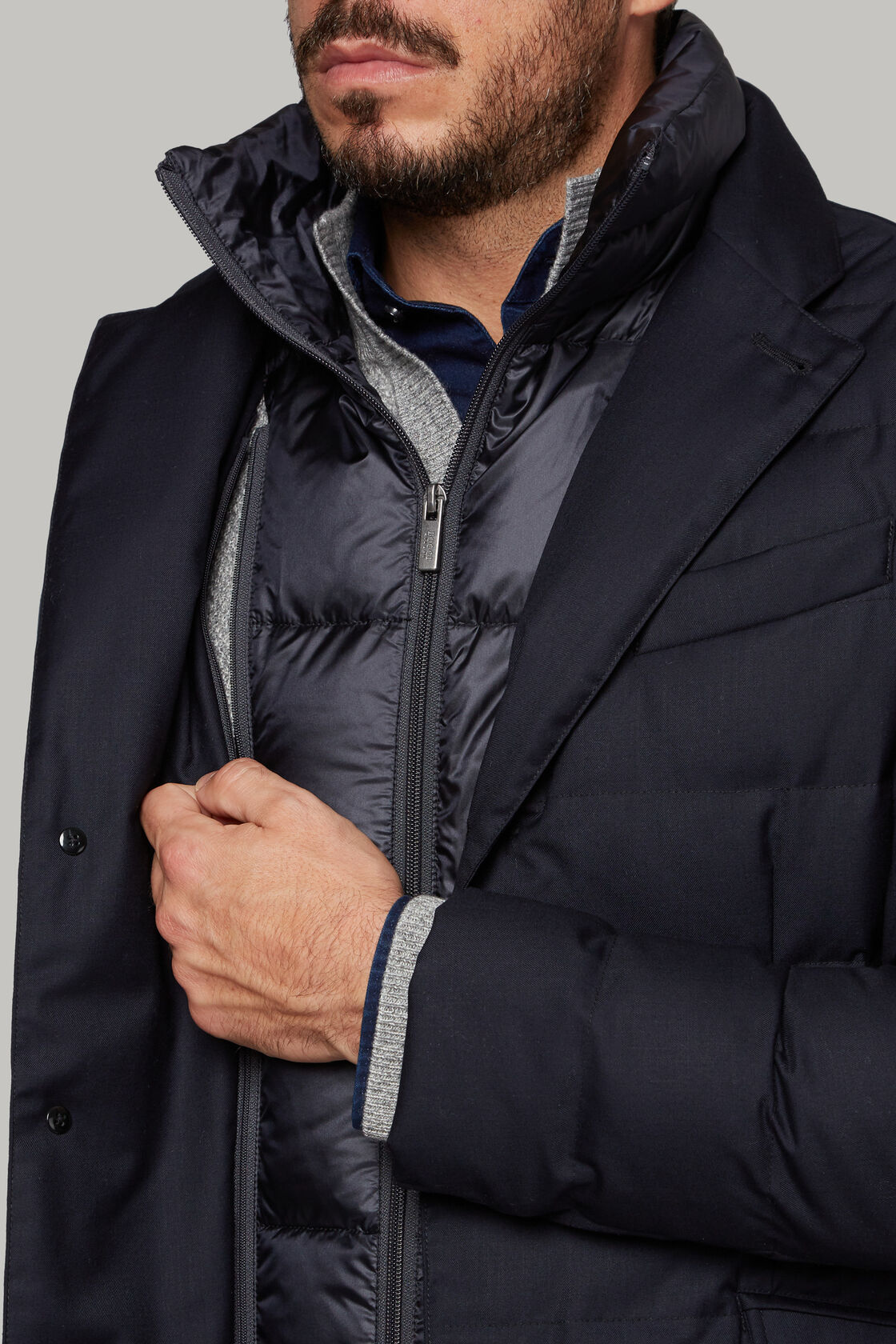 Men's Down-filled technical fabric jacket | Boggi Milano