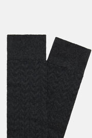 Cotton Blend Texture Effect Socks, Grey, hi-res