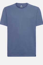 T-Shirt in Cotton Slub Jersey, Air-blue, hi-res