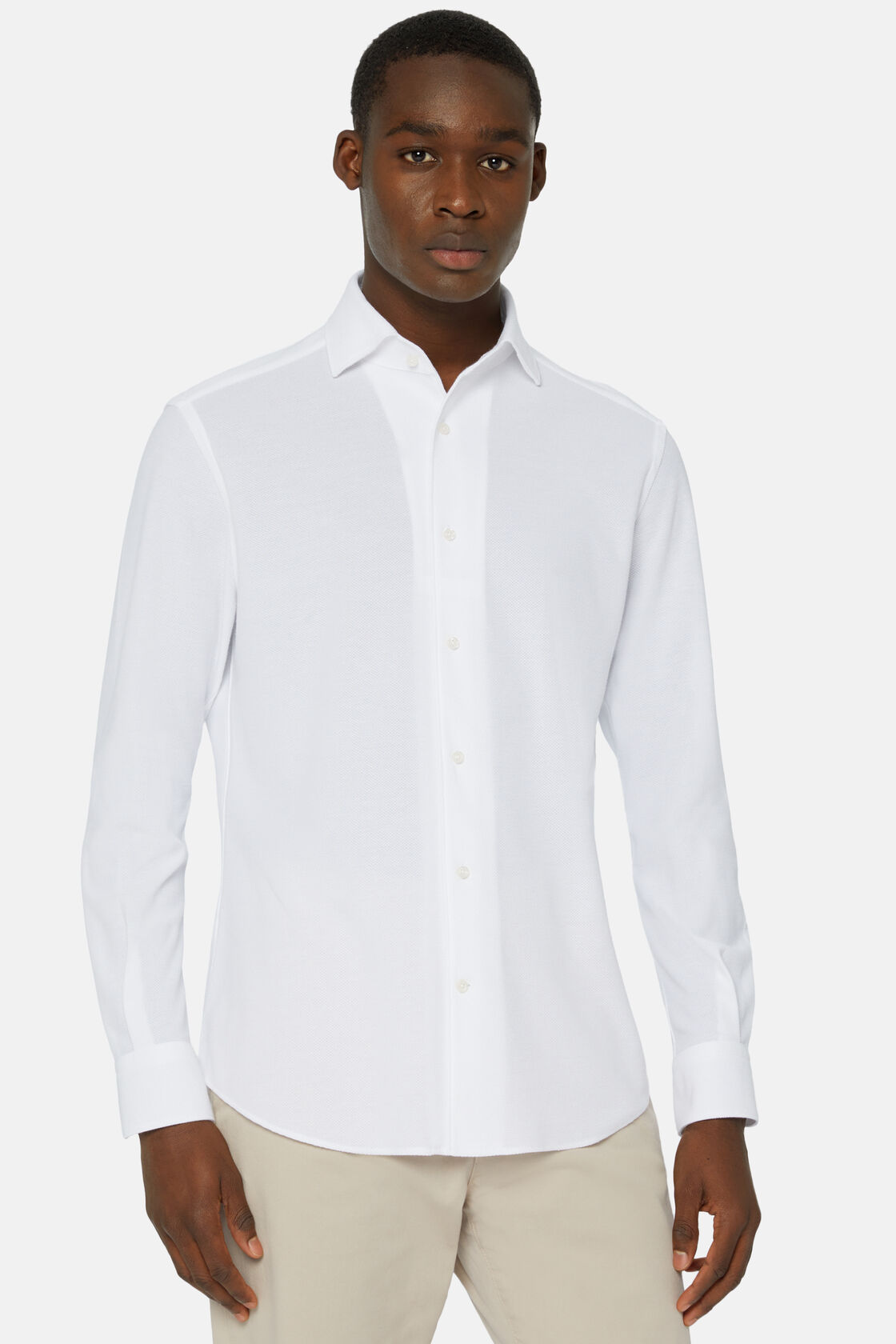 Japans Jersey Poloshirt met Regular Fit, White, hi-res