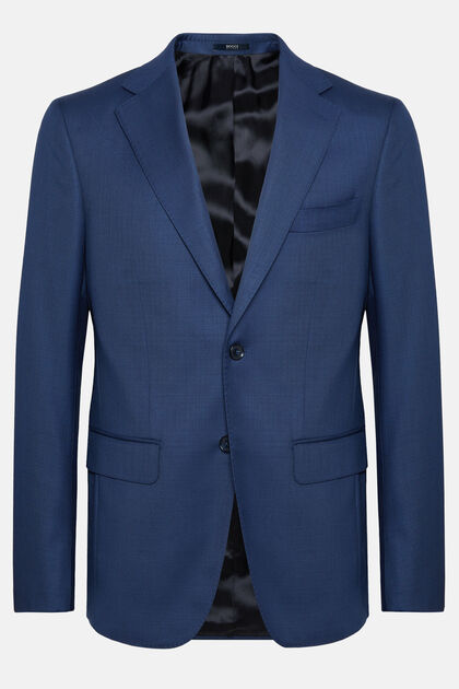 Blue Grisaille Wool Jacket, Blue, hi-res