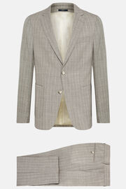 Light Grey Pinstripe Suit In Pure Wool, light grey, hi-res