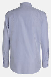Regular fit blue striped cotton shirt, , hi-res