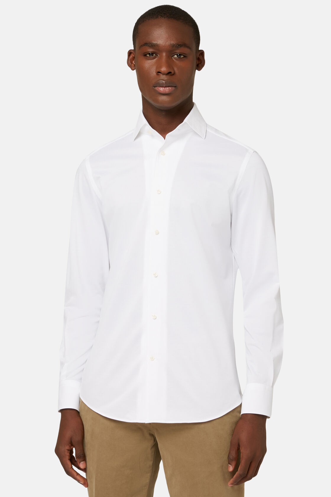 Poloshirt Aus Japanischem Jersey Regular Fit, Weiß, hi-res