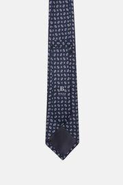 Μεταξωτή γραβάτα με γεωμετρικό σχέδιο, Navy blue, hi-res