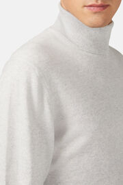 Dove Grey Polo Neck Jumper in Cashmere, Light grey, hi-res