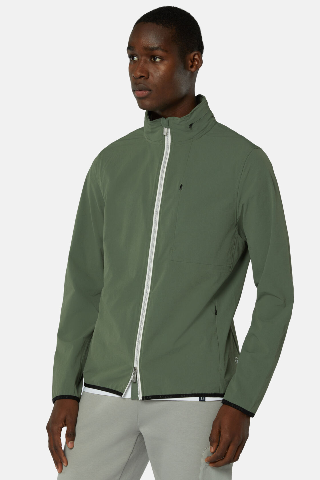 Padded jacket in B-Tech Recycled Stretch Nylon, Green, hi-res