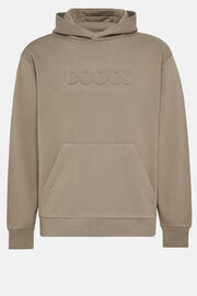 Hooded Sweatshirt in Cotton, Taupe, hi-res