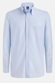 Regular Fit Sky Blue Striped Cotton Shirt, Light Blu, hi-res