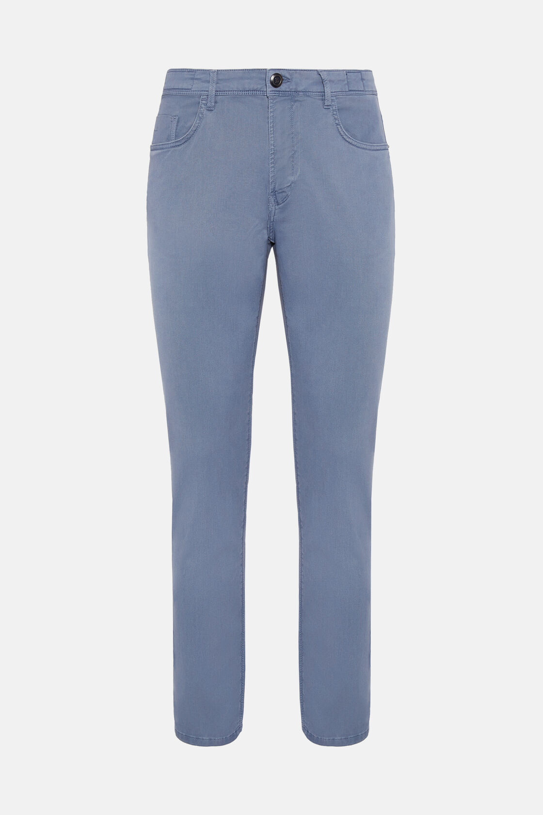 Jeans In Cotone Tencel Elasticizzato, Air-blu, hi-res