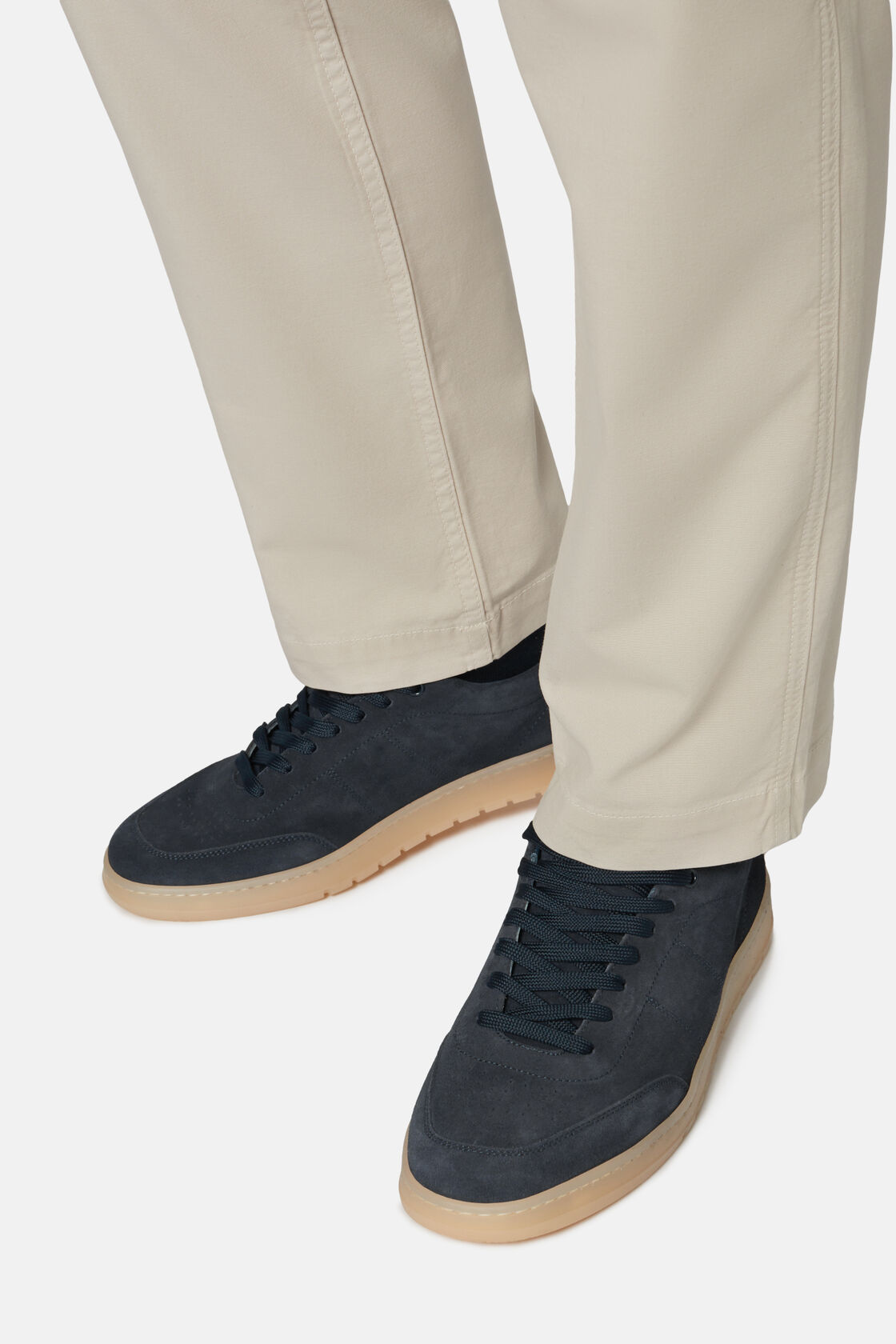 Granatowe zamszowe buty sportowe, Navy blue, hi-res