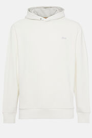 Sweatshirt com capuz de mistura de algodão orgânico, White, hi-res