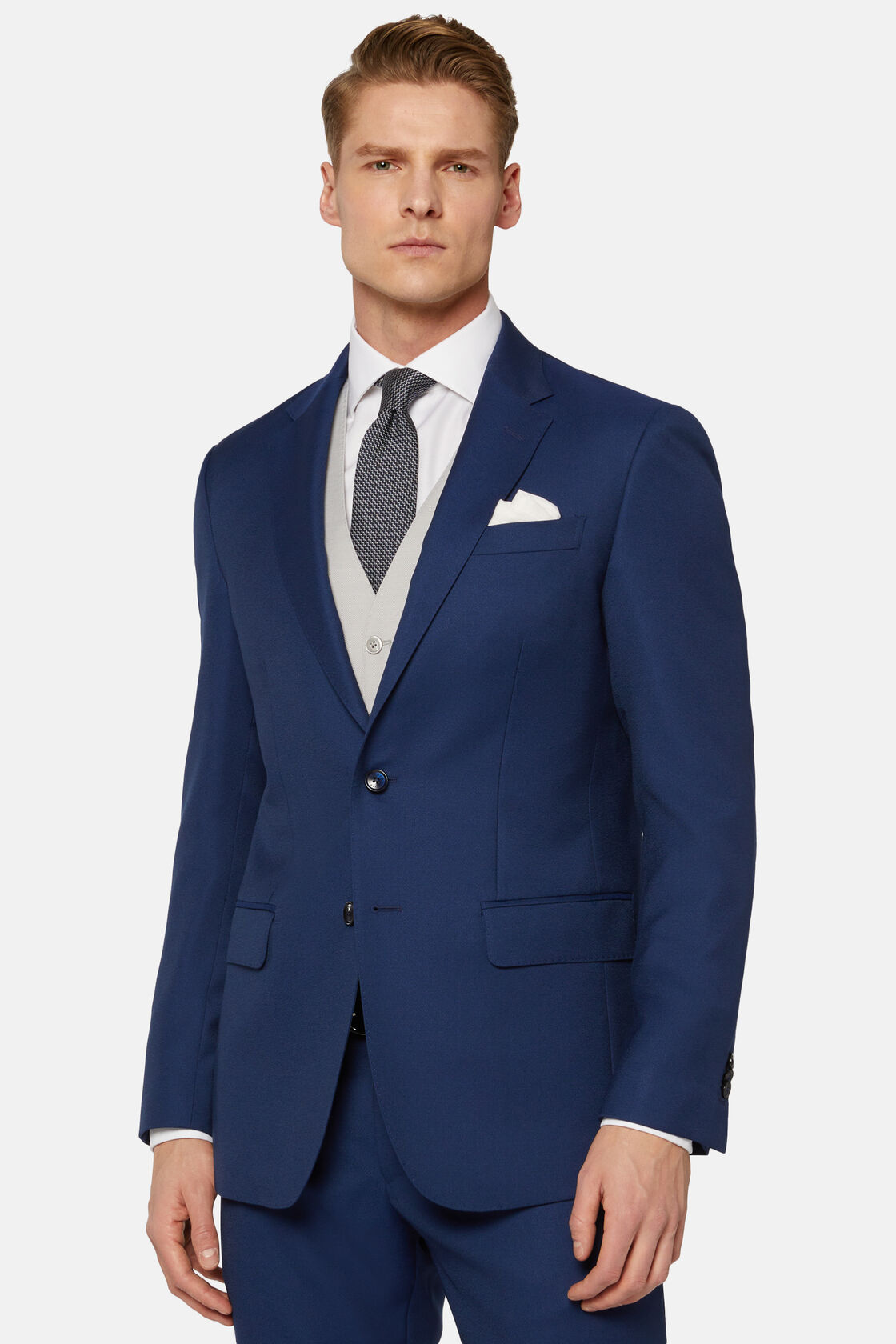 Niebieski garnitur z czystej wełny, Royal blue, hi-res