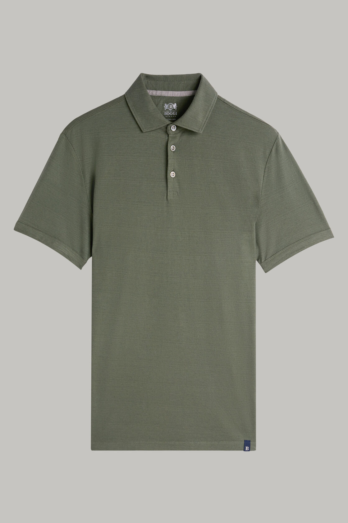 Regular fit linen cotton jersey polo shirt, , hi-res