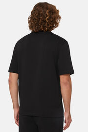 T-Shirt In Misto Cotone Organico, Nero, hi-res