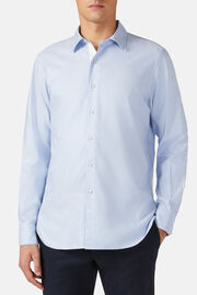 Regular Fit Sky Blue Cotton AND Tencel Shirt, Light Blu, hi-res