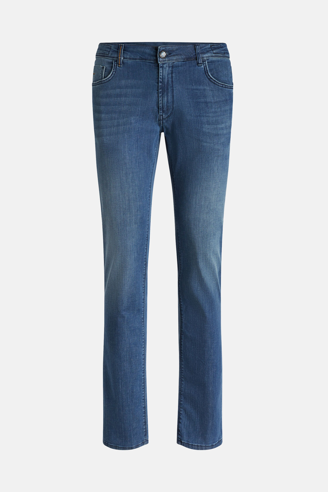 Medium blue stretch denim jeans, Indigo, hi-res