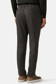 Trousers in a Stretch Viscose and Nylon blend, Charcoal, hi-res