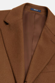 Single breasted coat in cashmere style hong kong, Hazelnut, hi-res