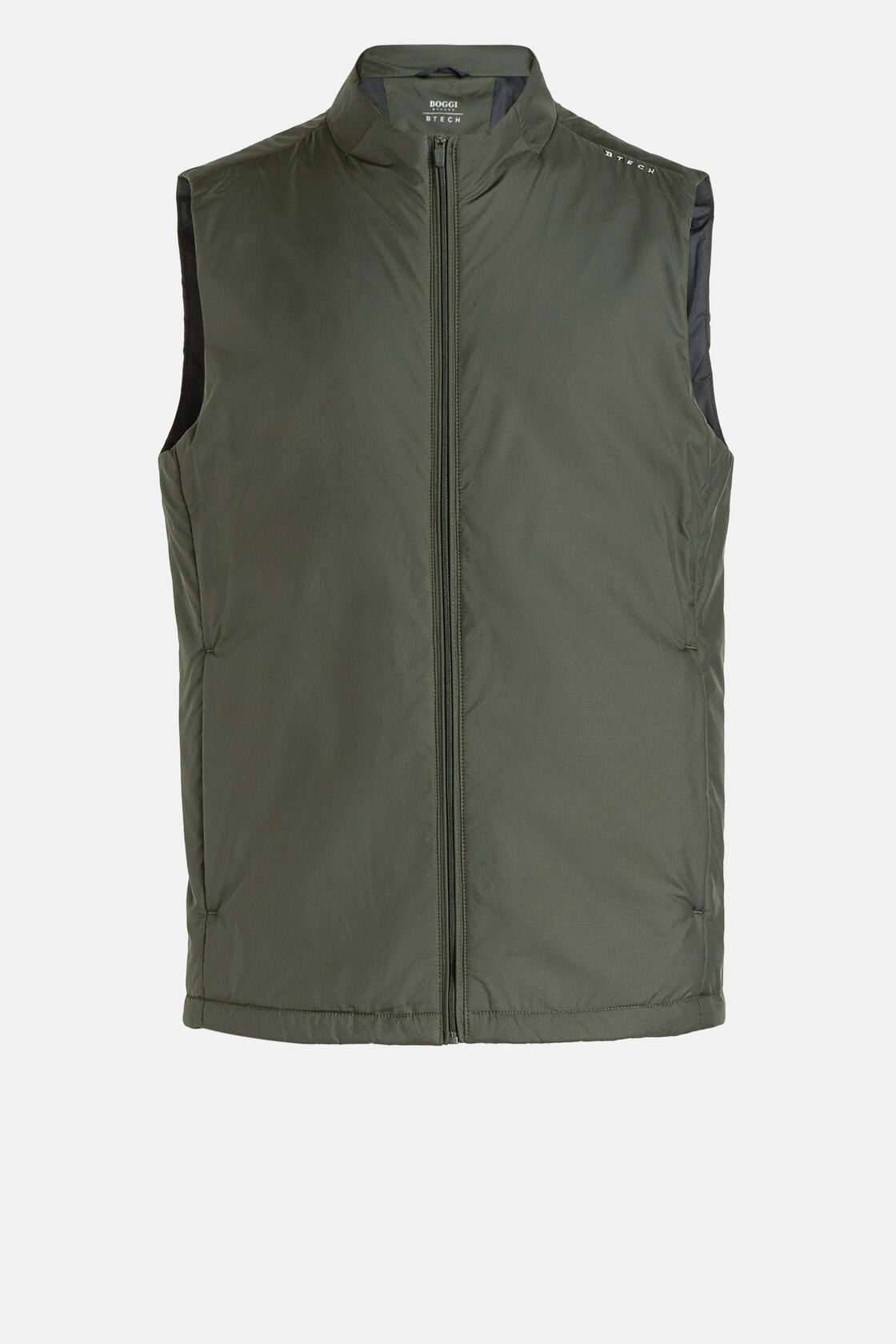 Alpha recycled fabric padded gilet, Green, hi-res