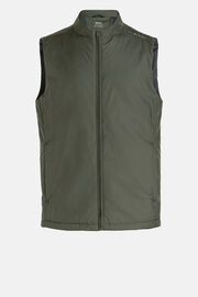 Alpha recycled fabric padded gilet, Green, hi-res