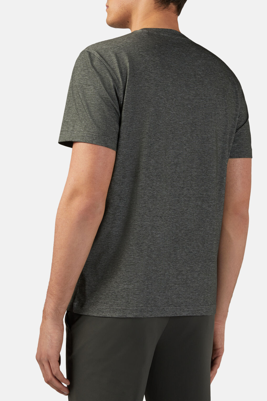 T-Shirt in Cotton, Nylon & Tencel, Military Green, hi-res