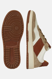Beżowo-brązowe buty sportowe ze skóry, Brown-Beige, hi-res
