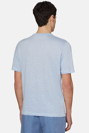 T-shirt em Jersey de Linho Elástico, Light Blue, hi-res
