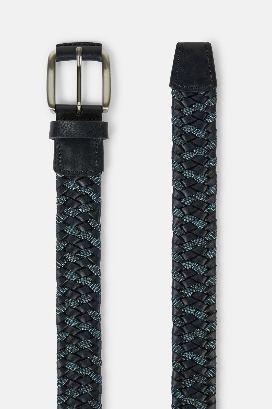 Stretch Braided Belt, Navy blue, hi-res