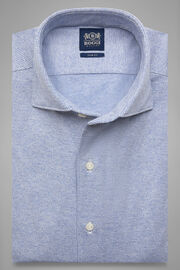 Slim Fit Sky Blue Casual Shirt With Closed Collar, Light blue, hi-res
