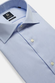 Camicia A Righe Azzurre In Twill Di Cotone Regular, Azzurro, hi-res