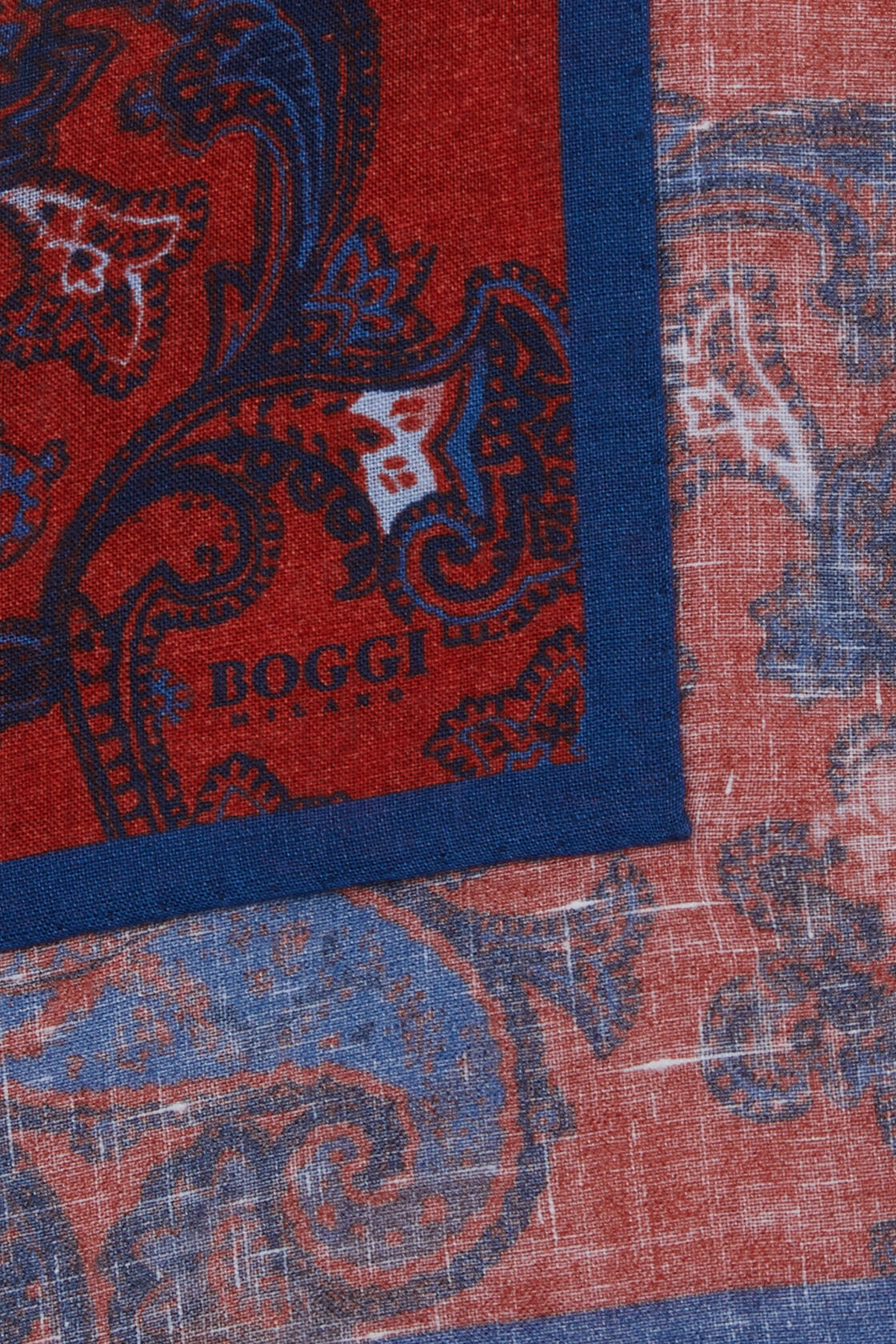Patterned Clutch Bag in Linen, Red, hi-res