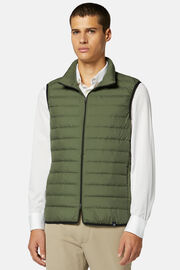 Goose Down Recycled Fabric Vest, Green, hi-res