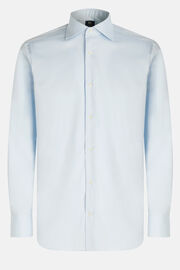 Blue Pin Point Cotton Slim Fit Shirt, Light blue, hi-res