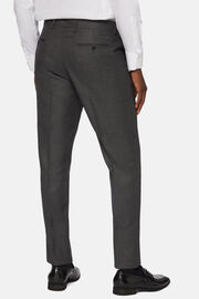 Regular Fit Birdseye Wool Trousers, Medium grey, hi-res