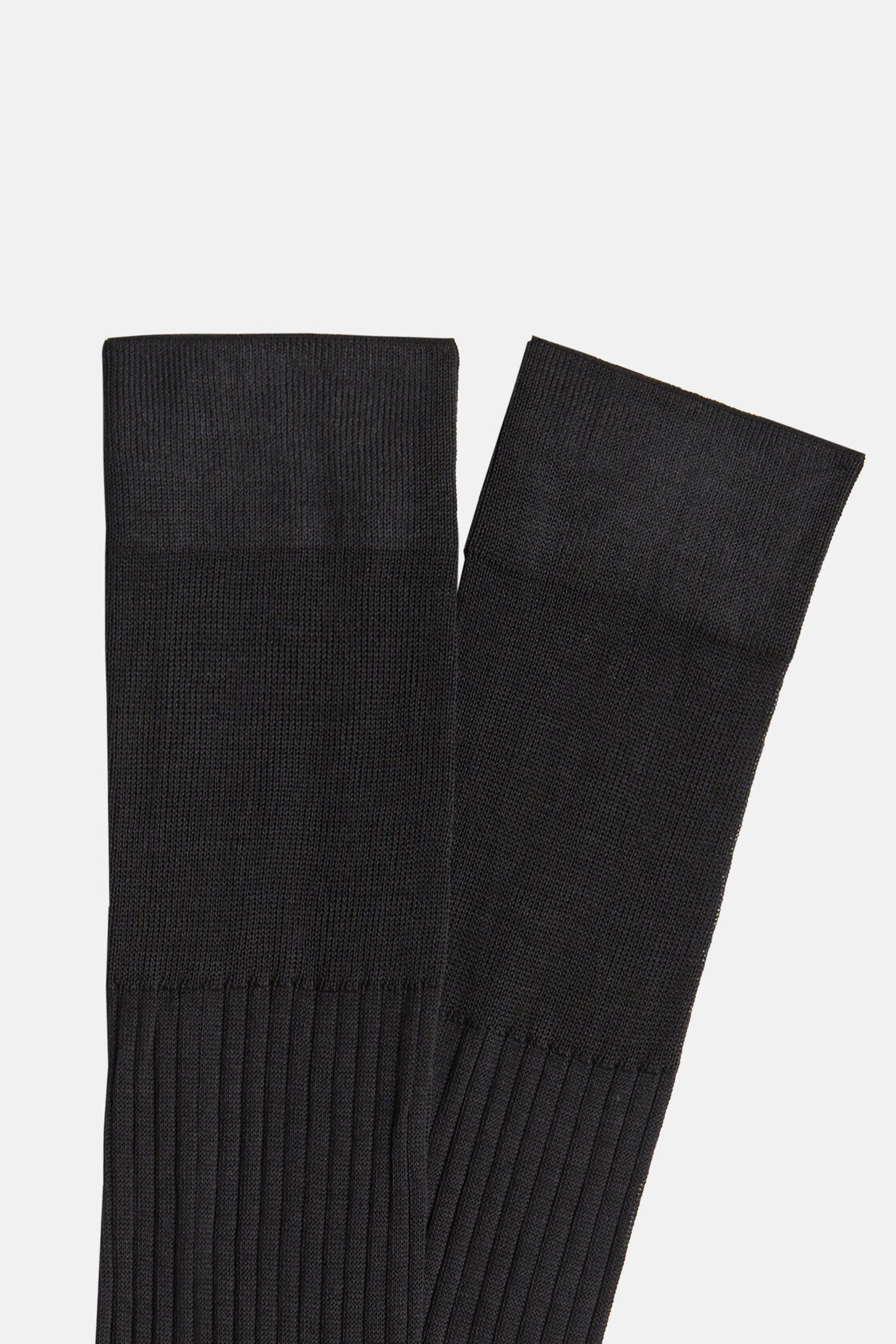 Ribbed Cotton Socks, Charcoal, hi-res