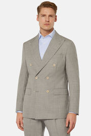 Double-Breasted Light Grey Suit In Pure Wool, light grey, hi-res