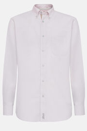 Różowa koszula z bawełny organicznej typu Oksford, fason klasyczny, Pink, hi-res