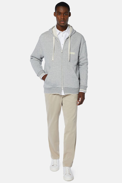 Sweatshirt mit durchgehendem Reißverschluss aus der Linie B939 aus Baumwolle und Nylon, Grau, hi-res