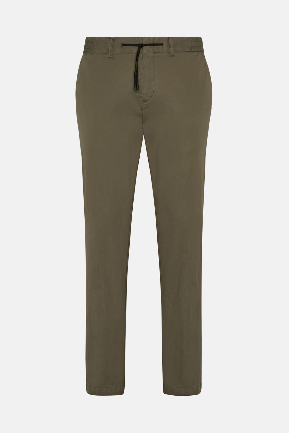 B Tech Stretch Cotton and Nylon Trousers, Military Green, hi-res