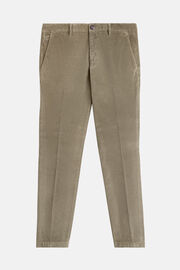 Stretch corduroy and modal trousers, Mud, hi-res