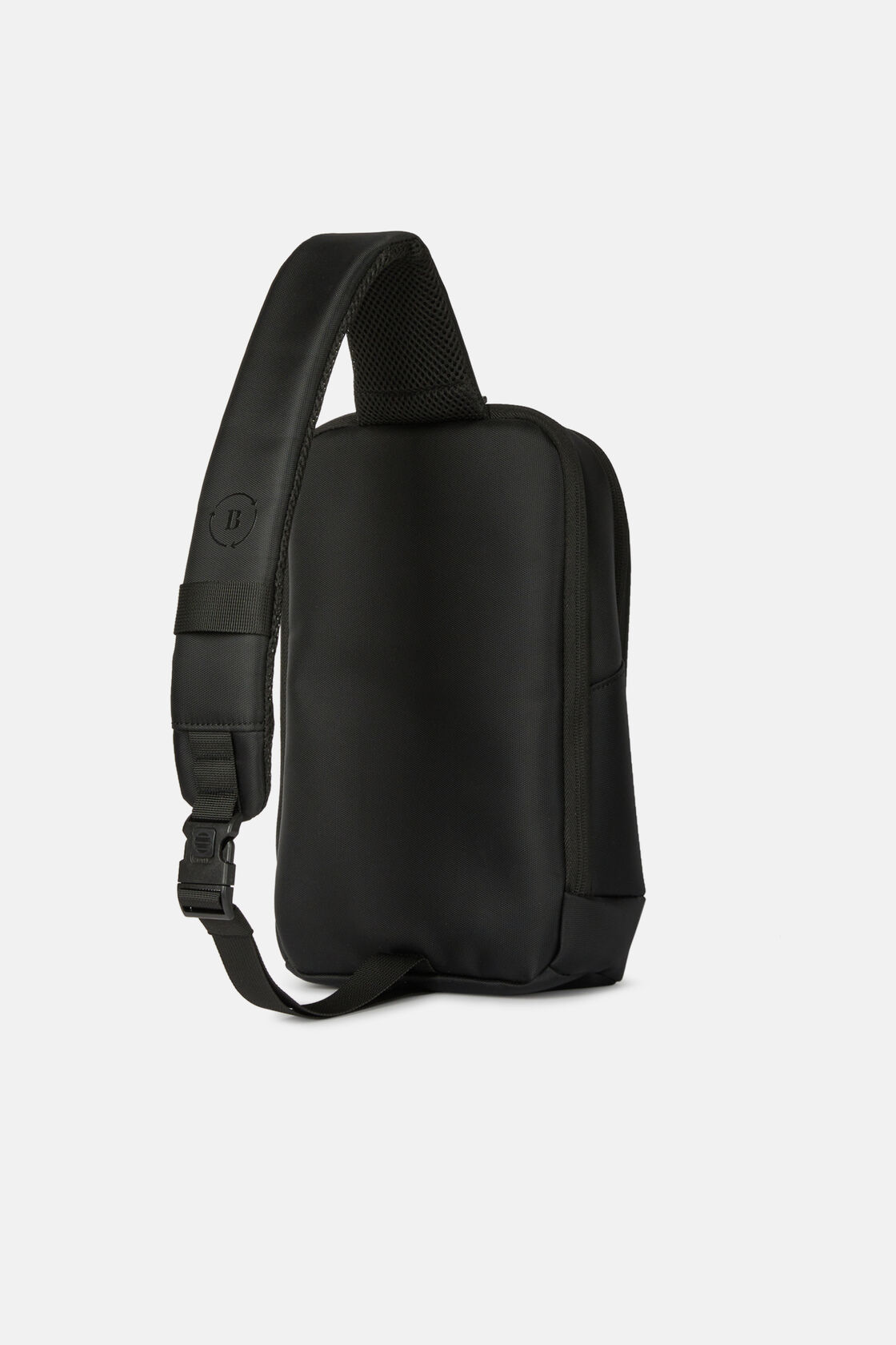 Black Recycled Technical Fabric Crossbody Bag, Black, hi-res