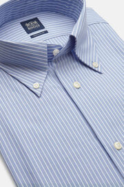 Regular fit sky blue striped cotton oxford shirt, Light Blu, hi-res
