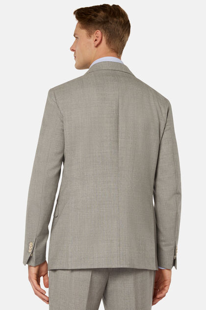Lichtgrijs pak van zuivere wol met dubbele rij knopen, light grey, hi-res